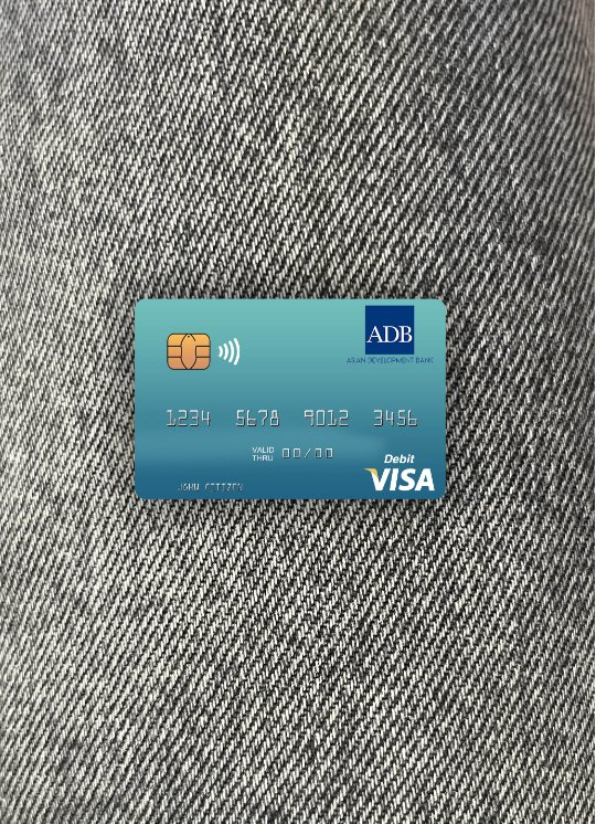 Download Marshall Islands ADB Bank visa debit card photolook front Photoshop template